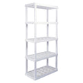 5 Shelf White Plastic Garage Shelves 750 lbs Capacity Z9353