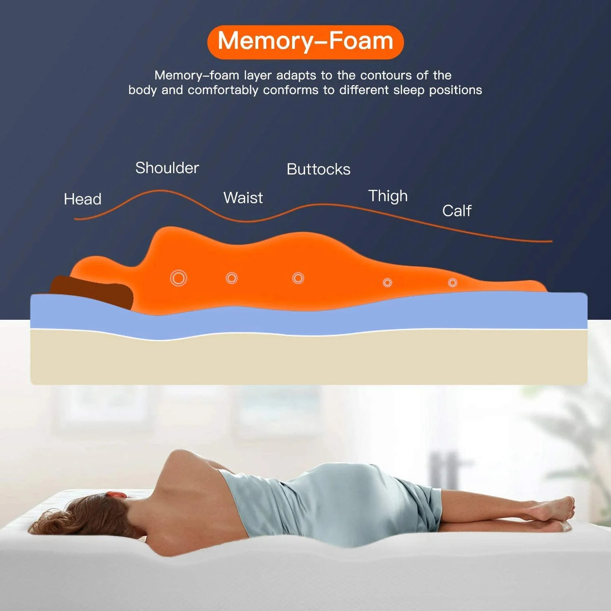 8 inch Twin Size Memory Foam Gel Mattress X8966