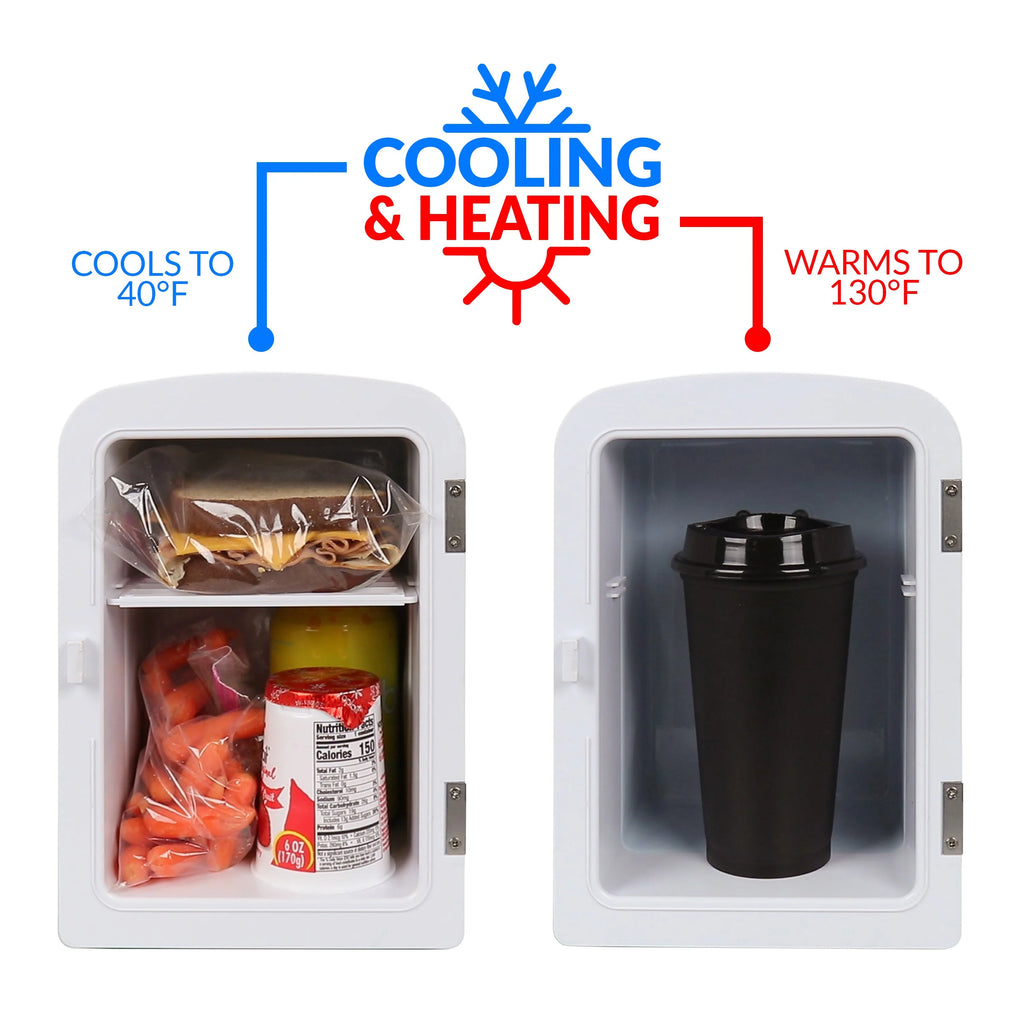 Black 6-Can Personal Cooling and Heating Refrigerator with Carry Handle P69602