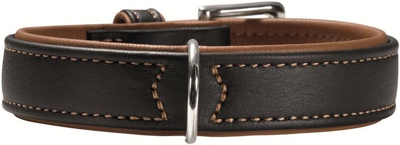 Black Cognac Leather Dog Collar S83224