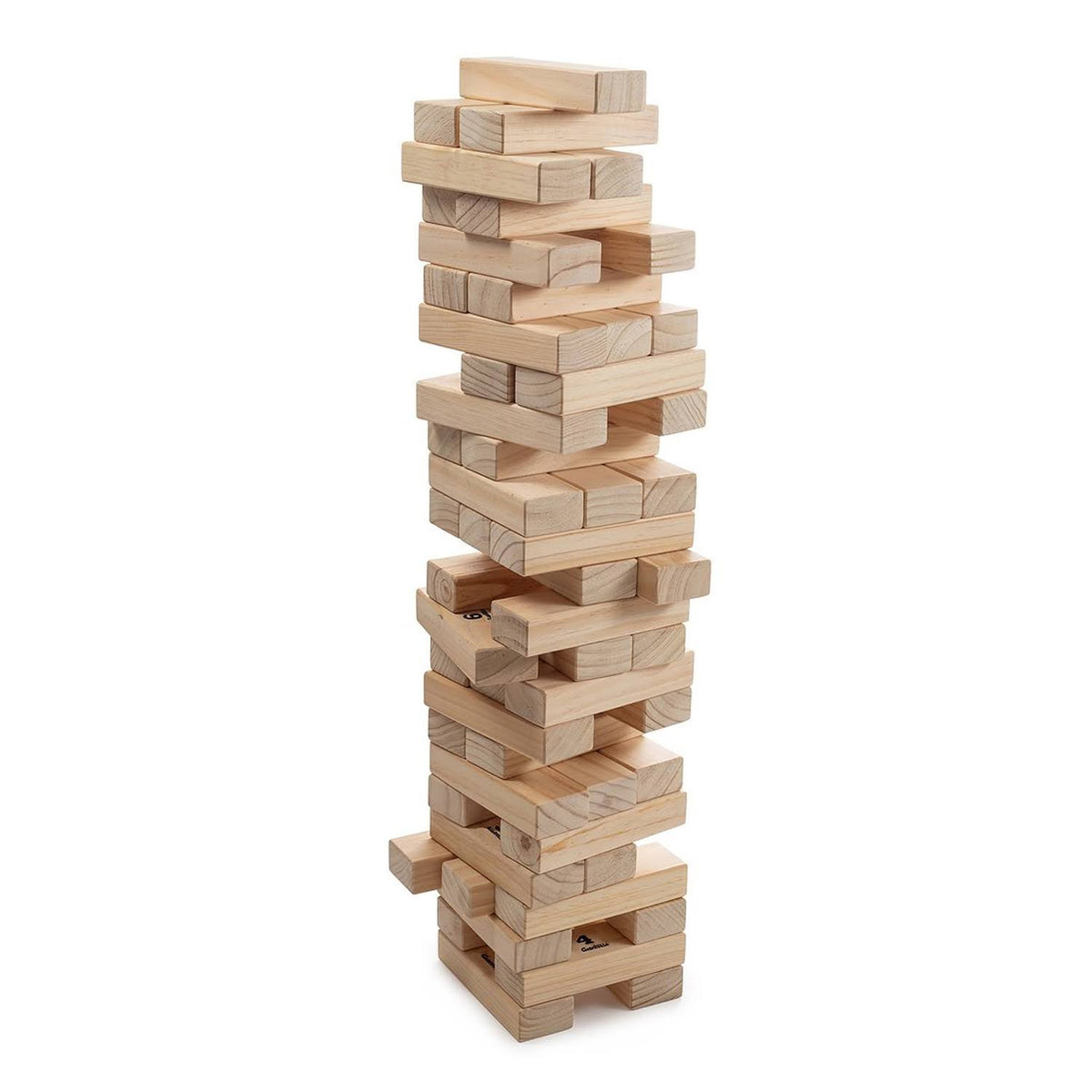 56 Pieces Pine Wood Tumbling Timber Blocks Floor Game with Carry Bag G241