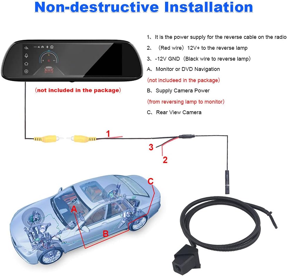 Backup Camera Rear View Camera Waterproof Wide Angle Spare Tire Mount Camera V529
