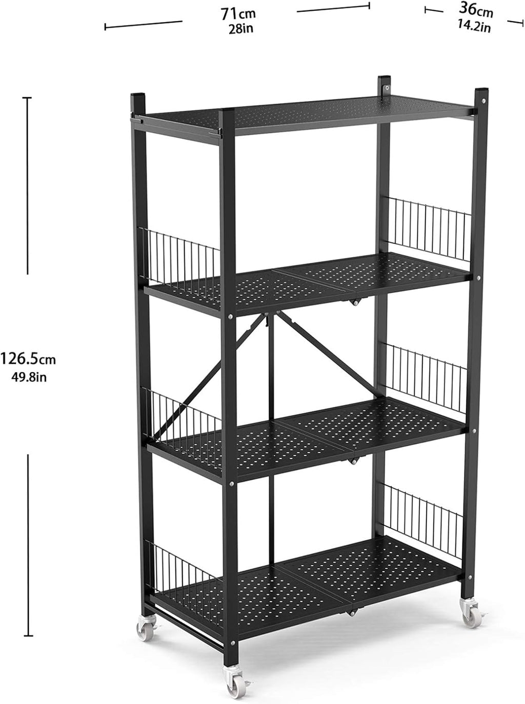 3 Shelf Steel Shelving Unit with Wheels N77968