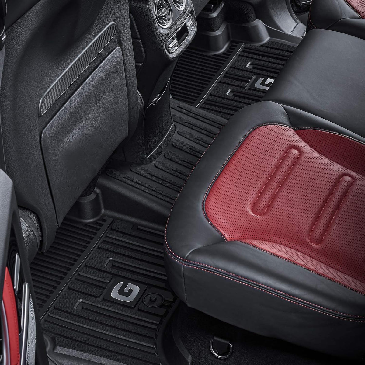 TPE All Weather Custom Fit Floor Mats 1st & 2nd Row Full Set Black H640