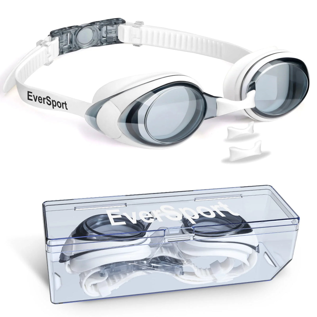 Adult Anti-Fog No Leak Swim Goggles with 3 Nose Pieces I777309