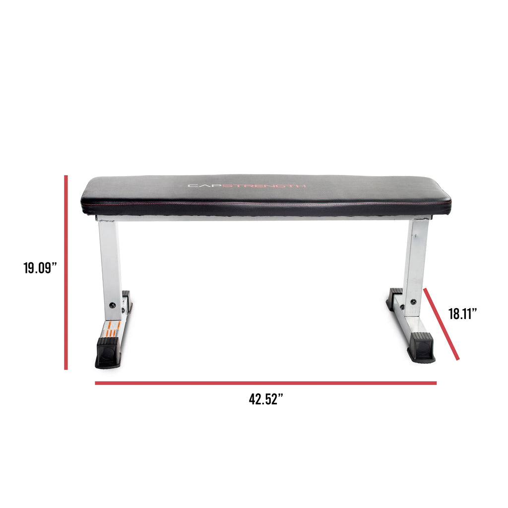 Flat Utility Weight Bench 600 lb Weight Capacity Gray U566