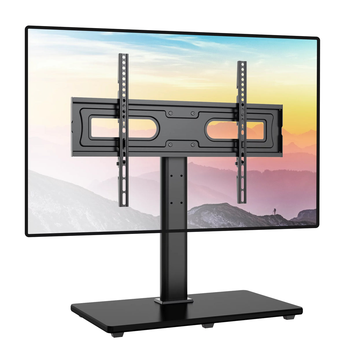 Height Adjustable Swivel Table Top TV Stand with Tempered Glass Base for 37-75 Inch TVs W808