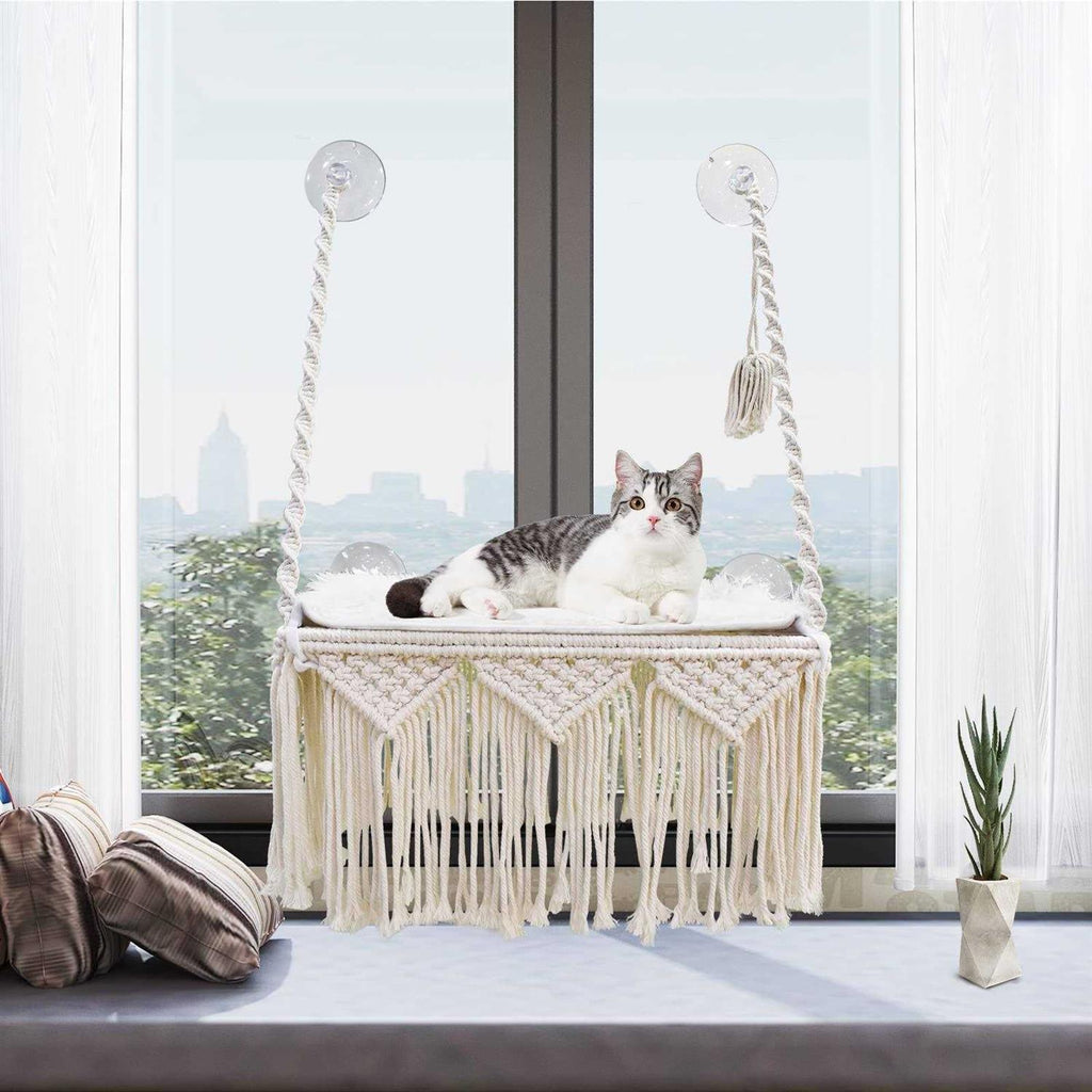 Macrame Cat Window Perch Hammock R363041