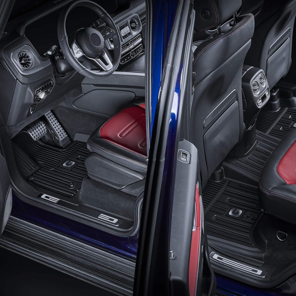 TPE All Weather Custom Fit Floor Mats 1st & 2nd Row Full Set Black H640