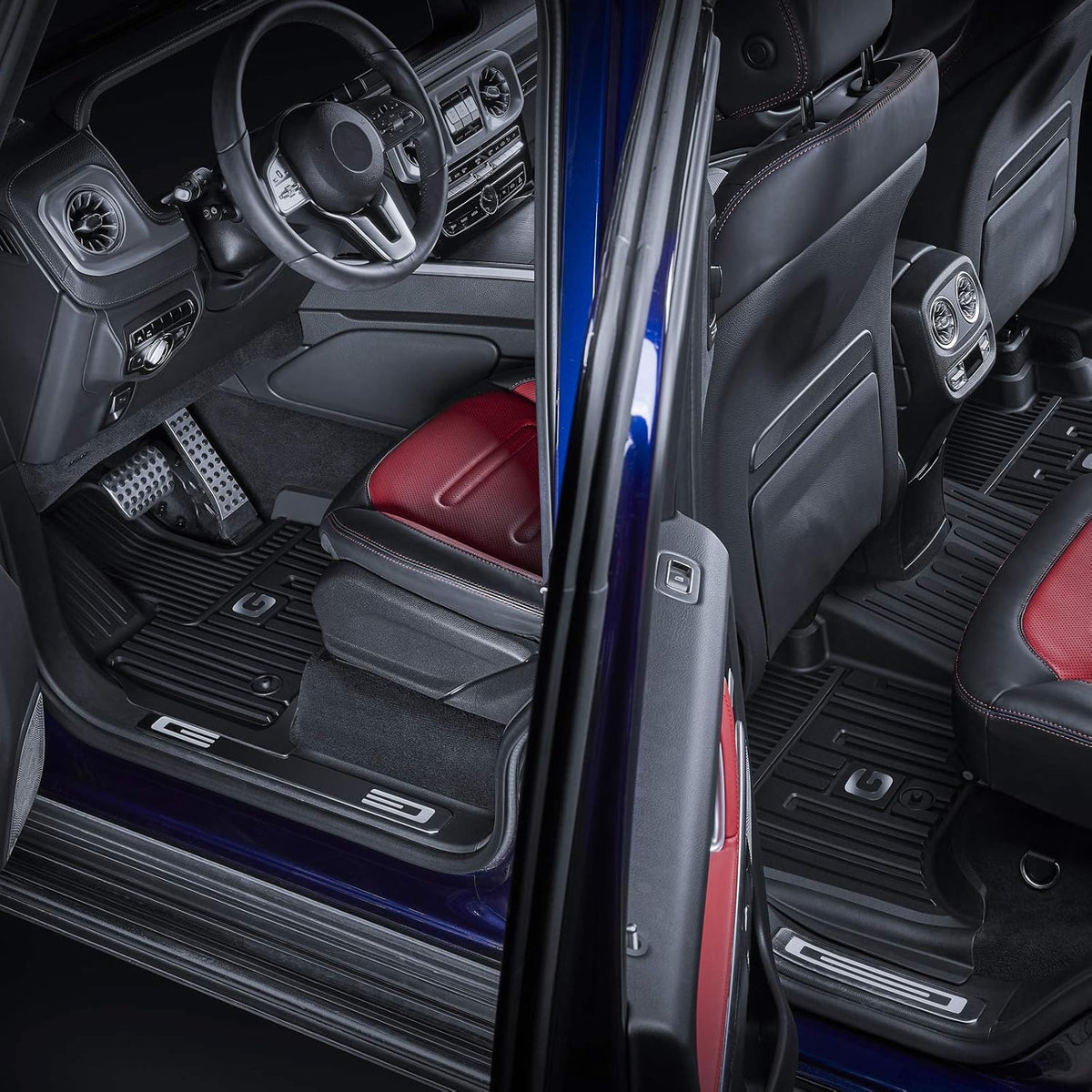 TPE All Weather Custom Fit Floor Mats 1st & 2nd Row Full Set Black H640