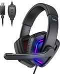 USB 7.1 Surround Sound Over Ear Wired Gaming Headset with Noise Cancelling Mic I811408