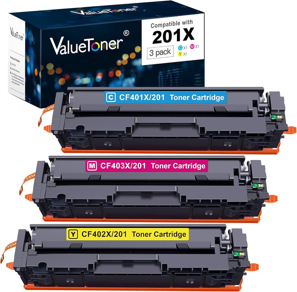 Compatible Toner Cartridge Replacement 3-Pack Cyan Magenta Yellow G73003