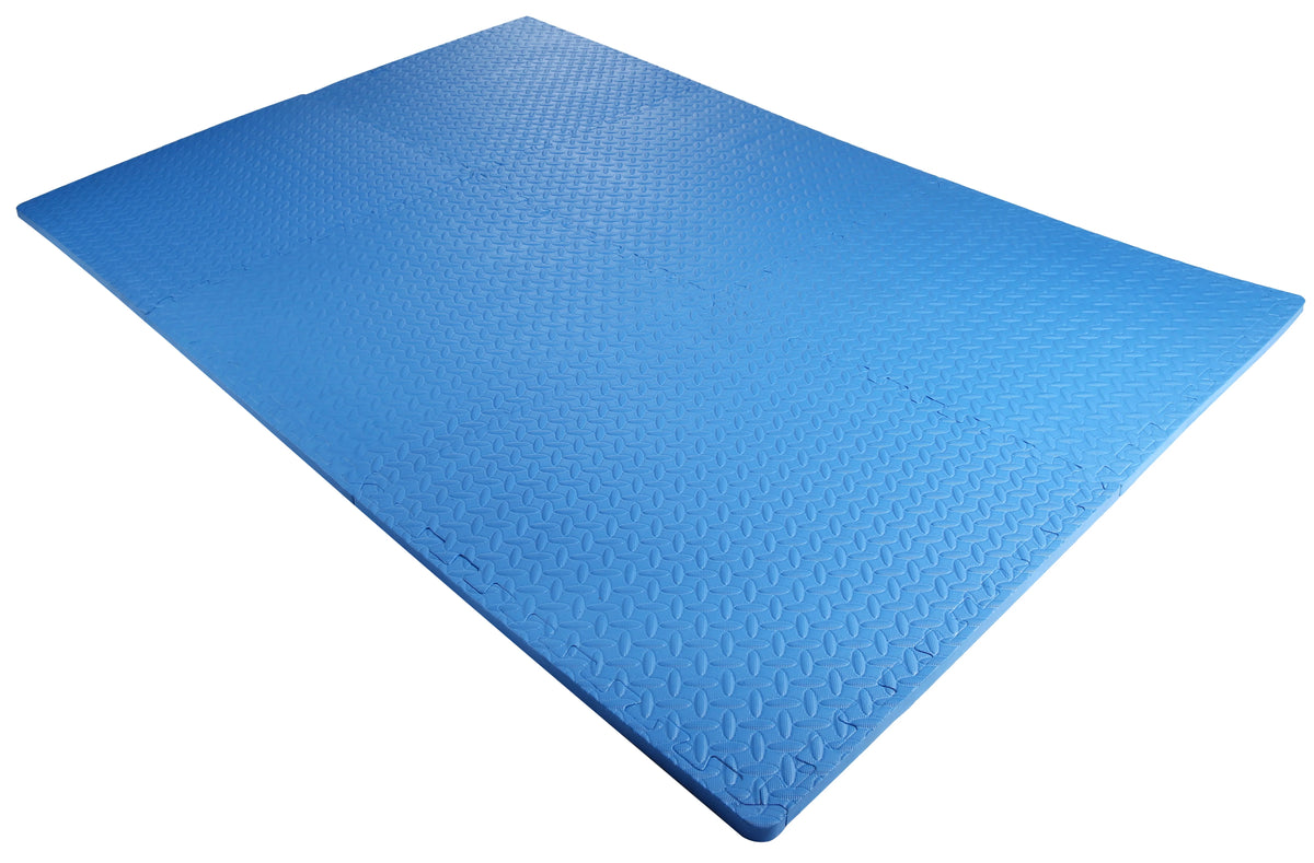 1 In. Thick EVA Foam Interlocking Exercise Mat, 18 Piece Black K2820