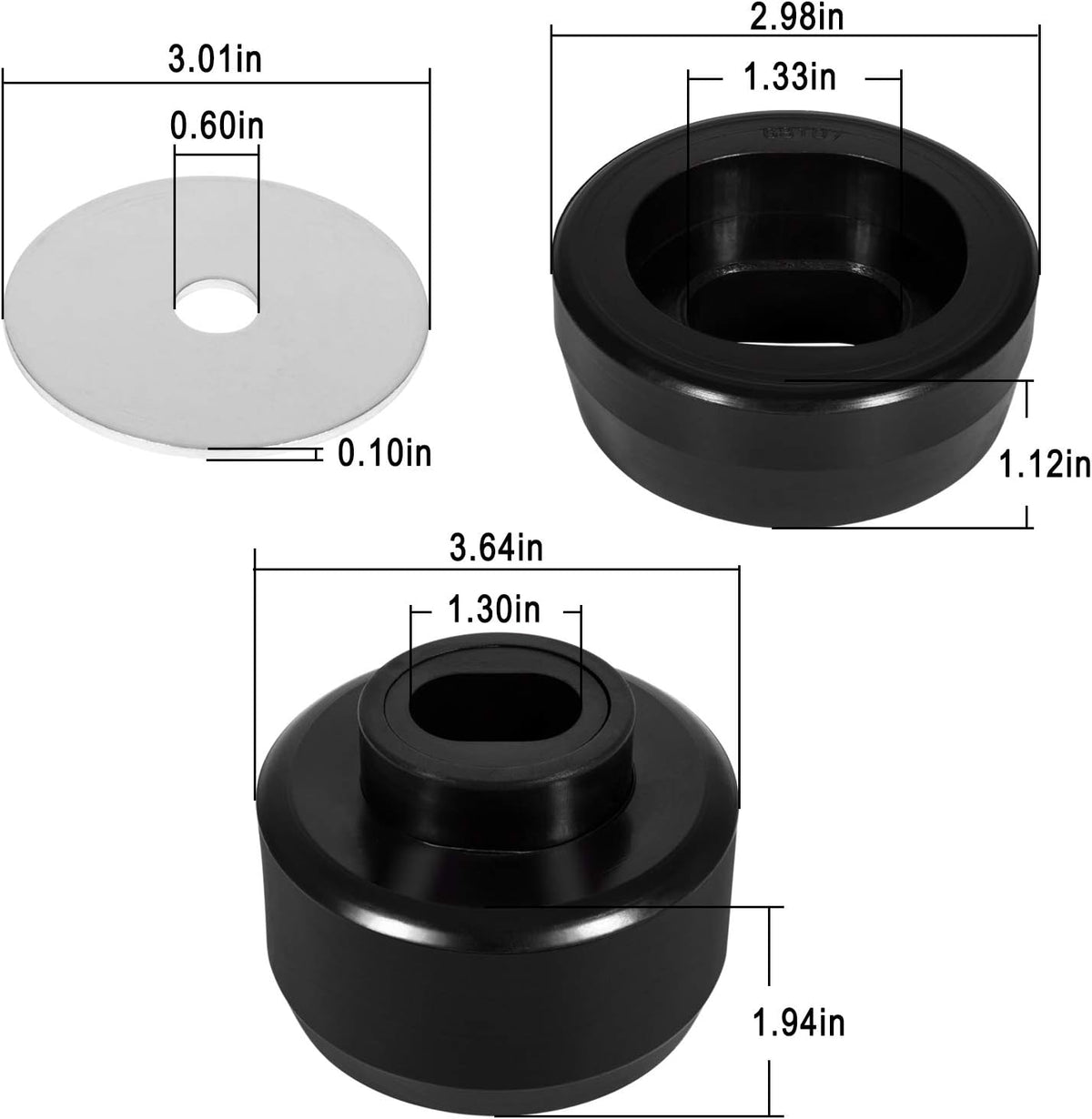 Black Polyurethane 24Pcs Body and Cab Mount Bushing Kit Q77044