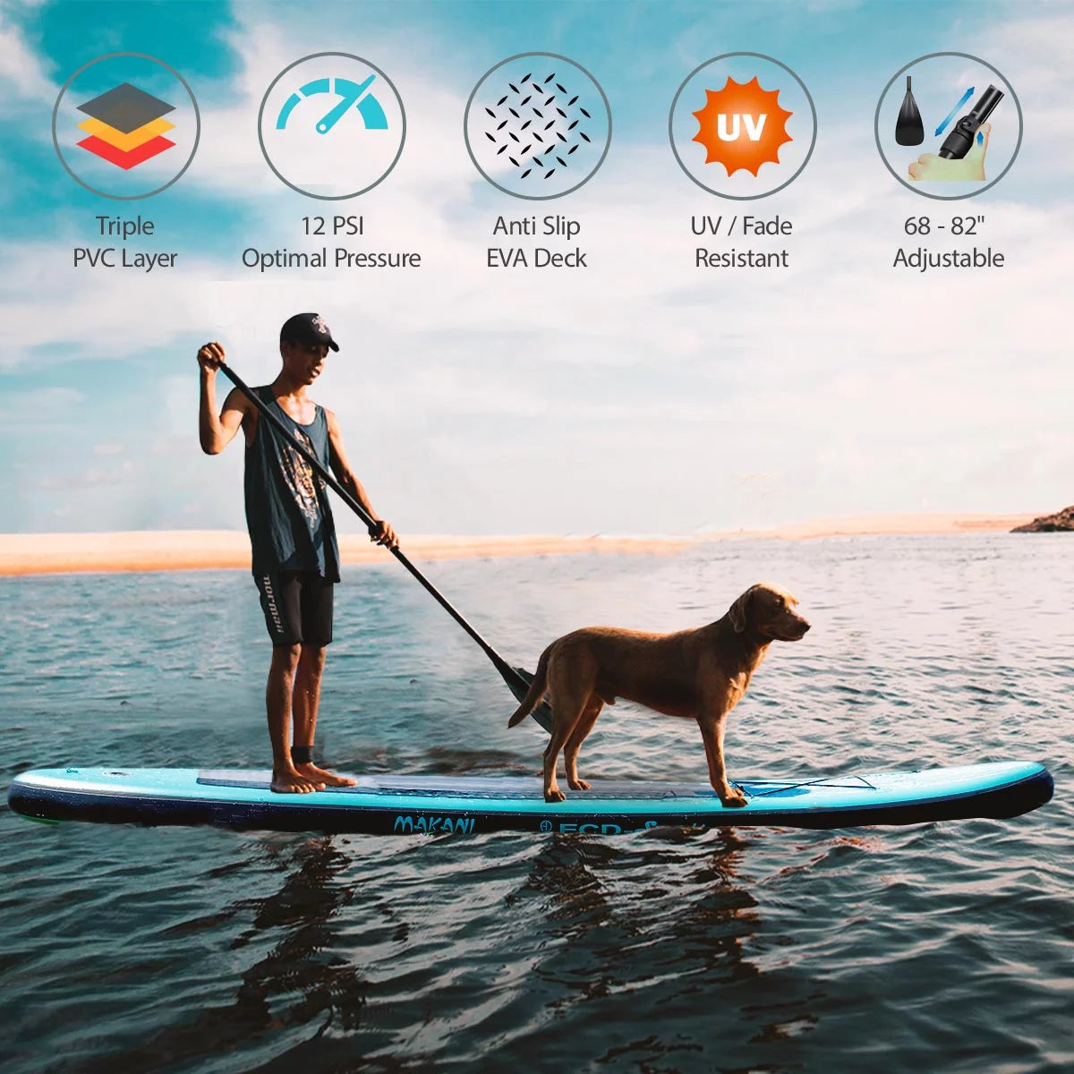 10.5' Inflatable Paddle Board 330 lb Capacity L965346