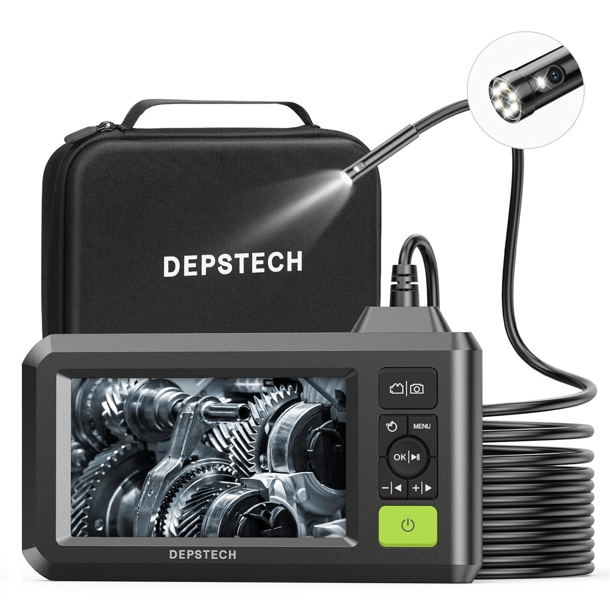 1080P HD Dual Lens Waterproof Borescope Inspection Camera with 4.3'' LCD Screen U23145