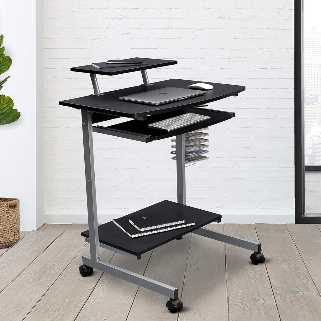 Compact Computer Cart With Storage, Graphite G65452