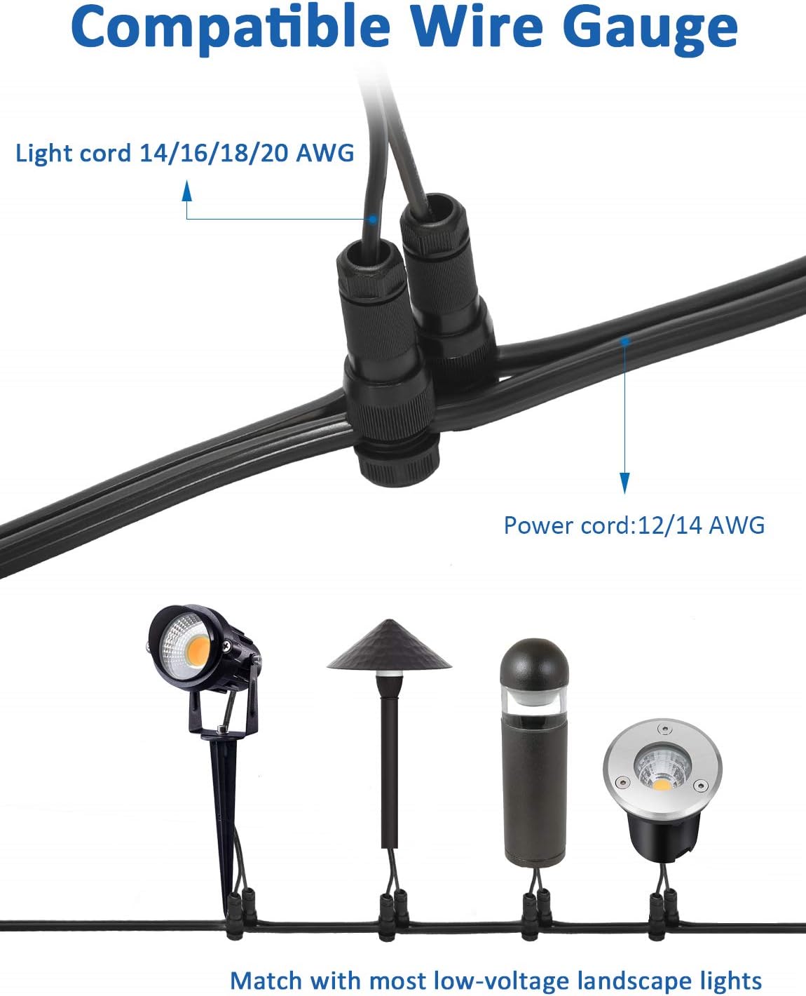 100 Pack 12-16 Gauge Low Voltage Landscape Lighting Wire Connectors L56902