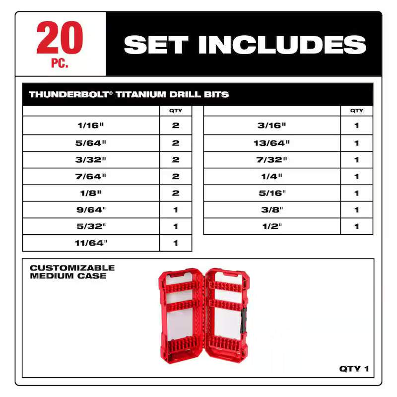 Titanium Drill Bit Set 20-Piece V80631