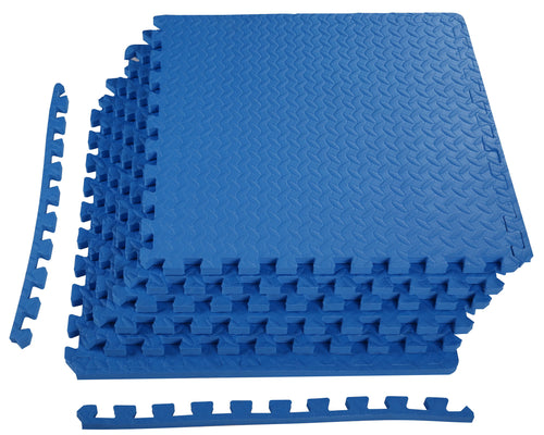 1 In. Thick EVA Foam Interlocking Exercise Mat, 18 Piece Black K2820