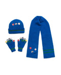Boys Blue Sports Hat Scarf Gloves Winter Set H59516