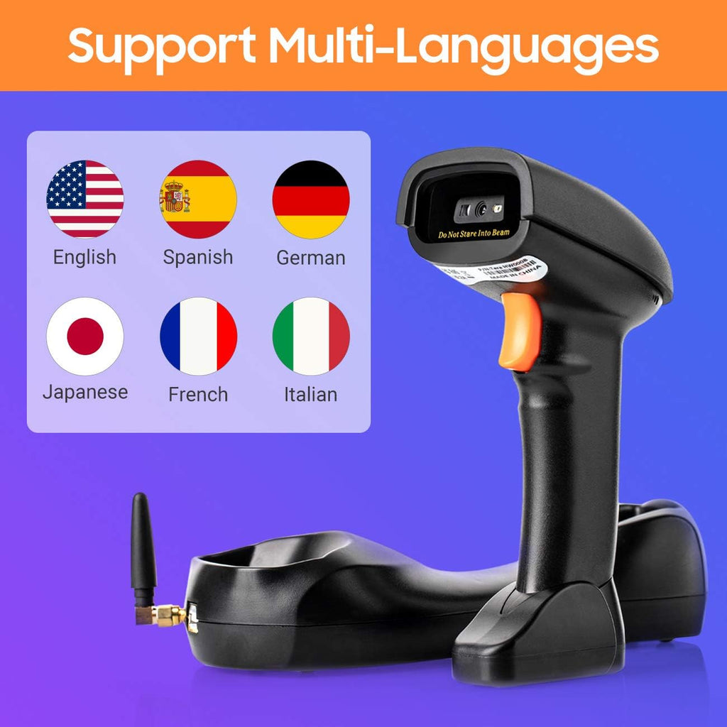 Wireless 1D 2D QR Handheld Barcode Scanner with Cradle C799