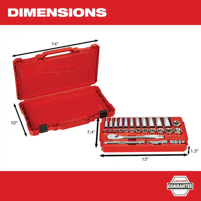 3/8 in. Drive SAE Ratchet and Socket Mechanics Tool Set (28-Piece) G98796