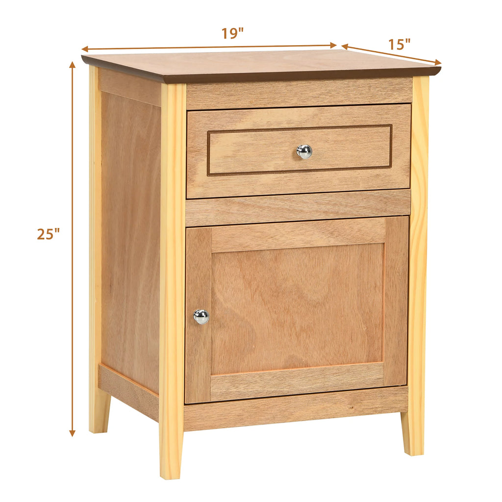 Natural Nightstand with Drawer G881518