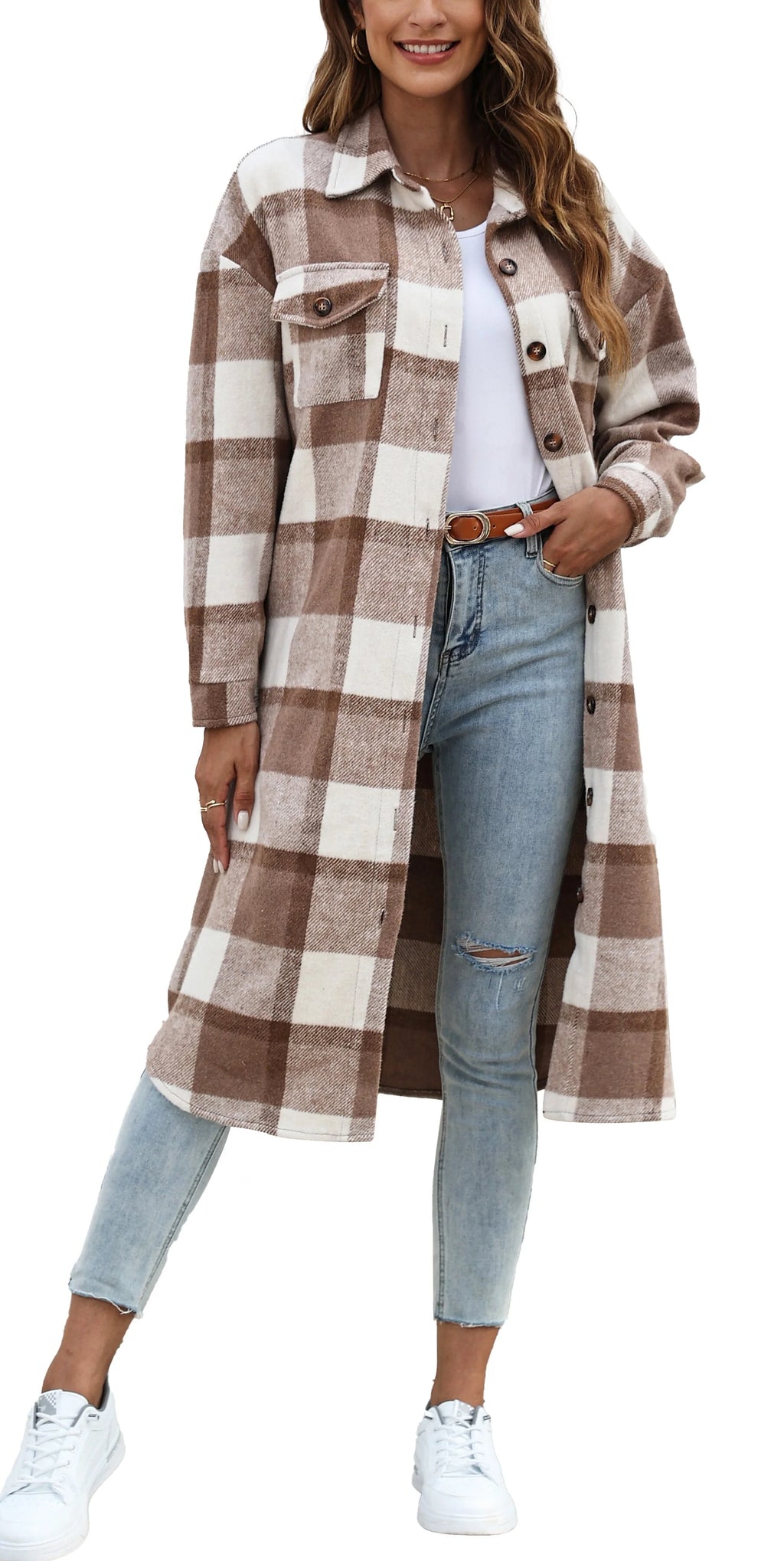 Flannel Button Up Plaid Shirt J8975