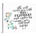 Floral Textual Art Canvas 24x22 H x 30x22 W I327360