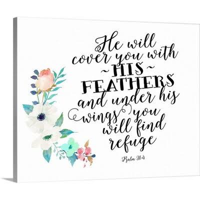Floral Textual Art Canvas 24x22 H x 30x22 W I327360