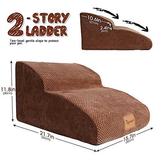 High Density Foam Dog Ramp & Steps 2 Tiers Non-Slip X1404