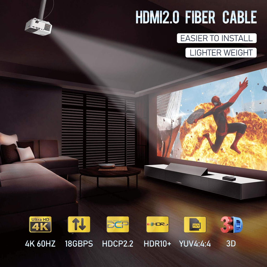 Fiber Optic HDMI Cable 50 Feet 4K60Hz 18Gbps HDR10 ARC Y537908