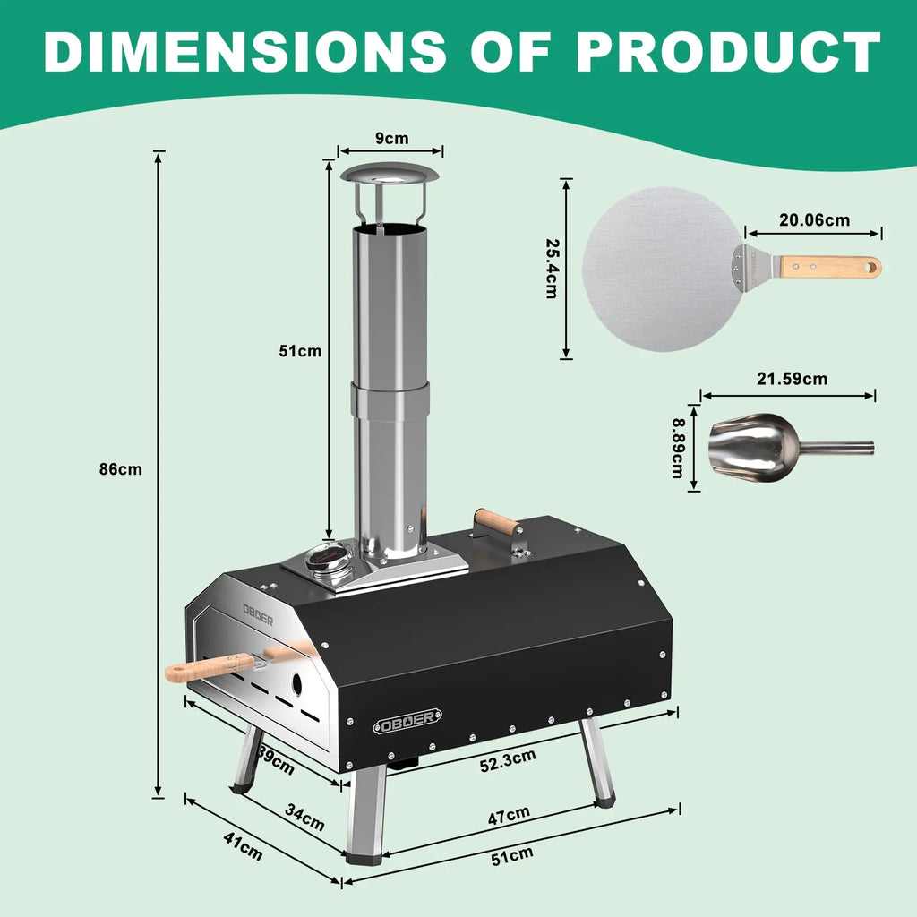 Outdoor Wood Fired Stainless Steel Pizza Oven B56486