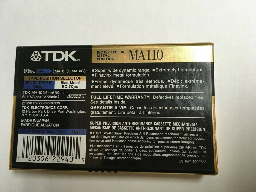 Metal Alloy Cassette Audio Type IV Metal Sealed Tape O890