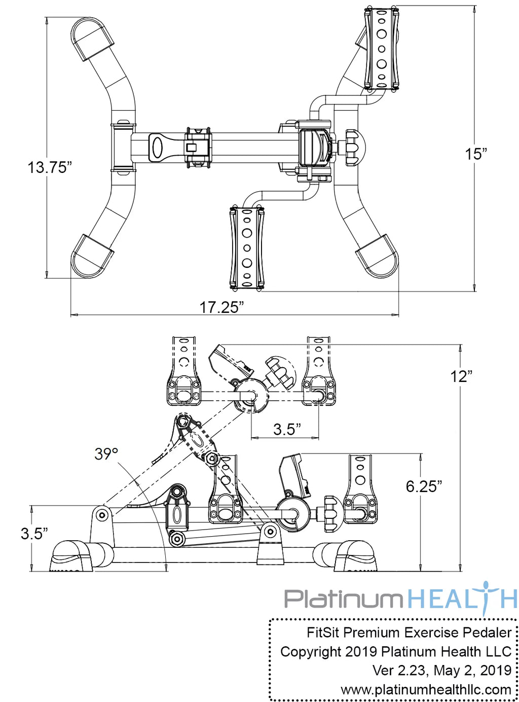 Folding Pedal Exerciser with Digital Display and Adjustable Resistance M18475