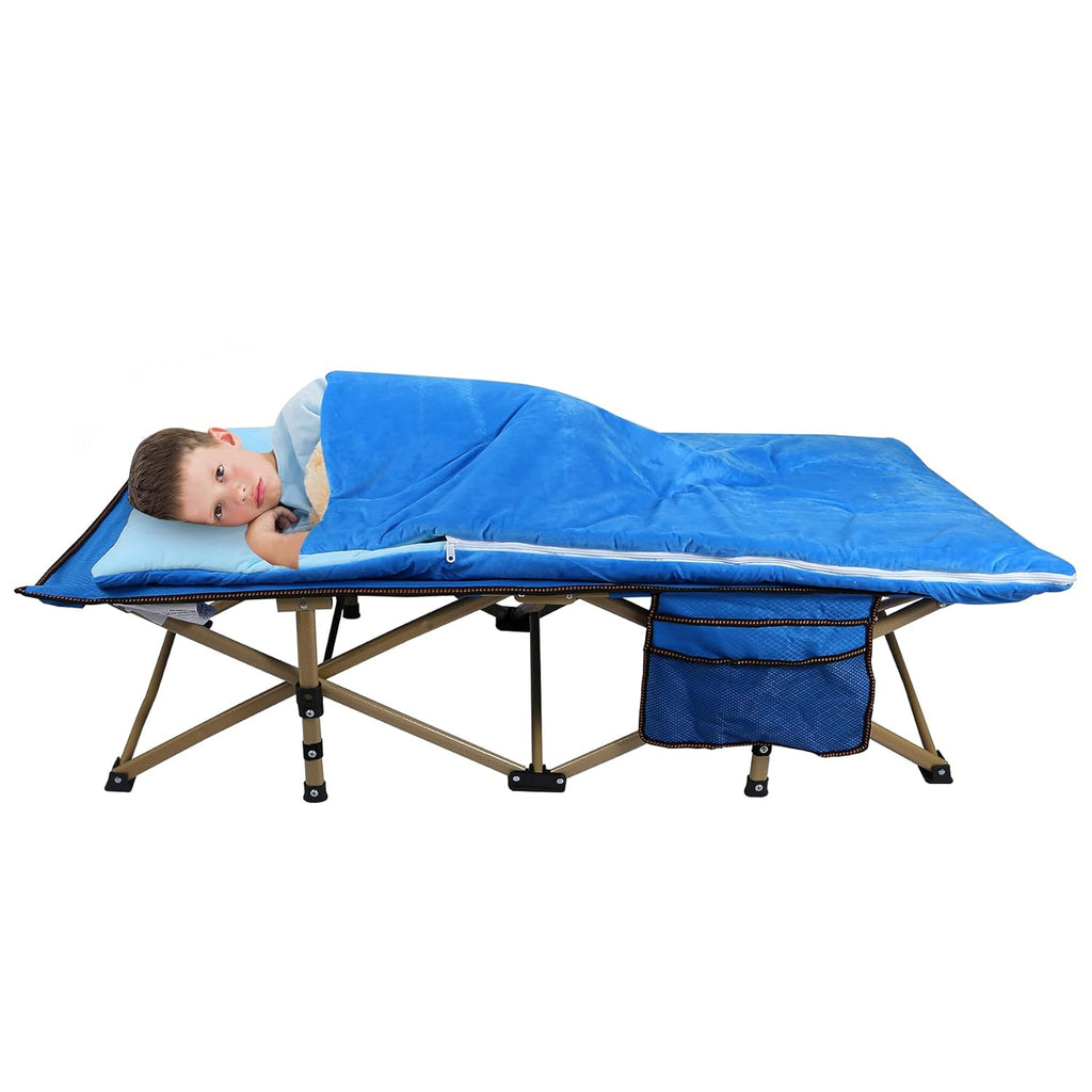 Kids Portable Folding Cot Bed, Blue 53x26 J5568