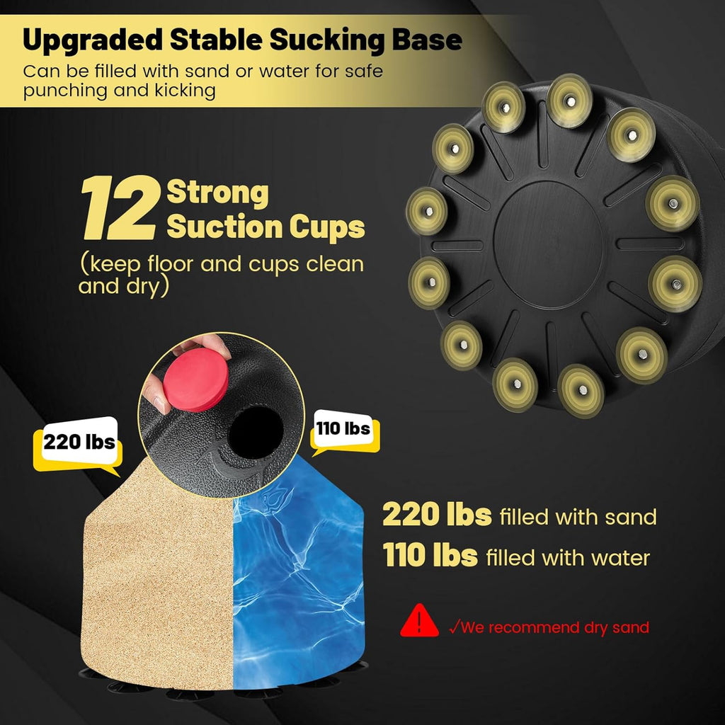 220LBS Freestanding Punching Bag with Gloves and Stand W50725