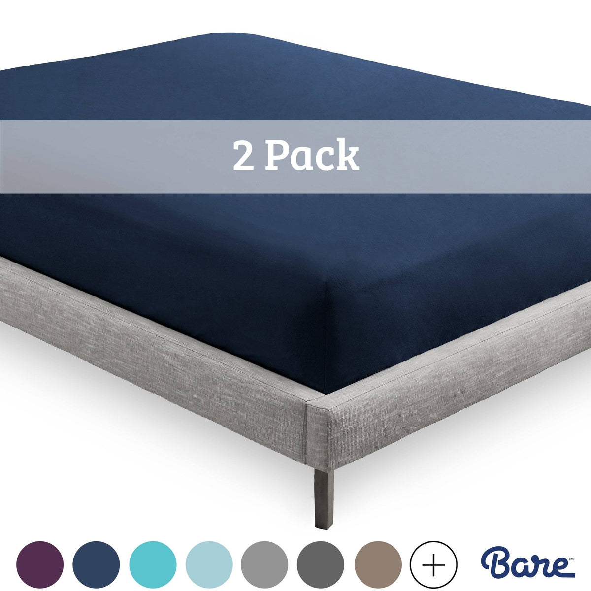 2-Pack Microfiber Deep Pocket Fitted Bottom Sheets California King Light Grey Z258