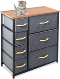 Grey Fabric Storage Tower Dresser Organizer C7902
