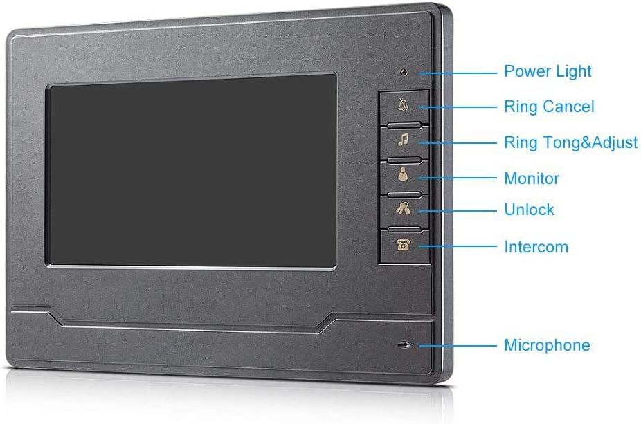 Wired Video Intercom Doorbell System 7 Inches LCD Monitor Door Phone Kit D351