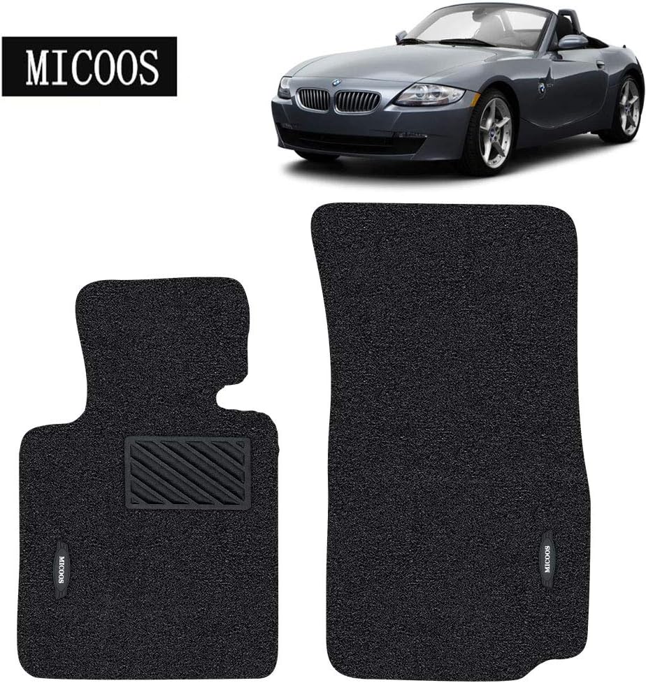 Compatible with Car Floor Mat Carpet for BMW Z4 (2002-2008) E85 E86 Roadster&Coupe, All Weather Heavy Duty Floor Mat Set Waterproof Stain-Resistant (Black) F8439