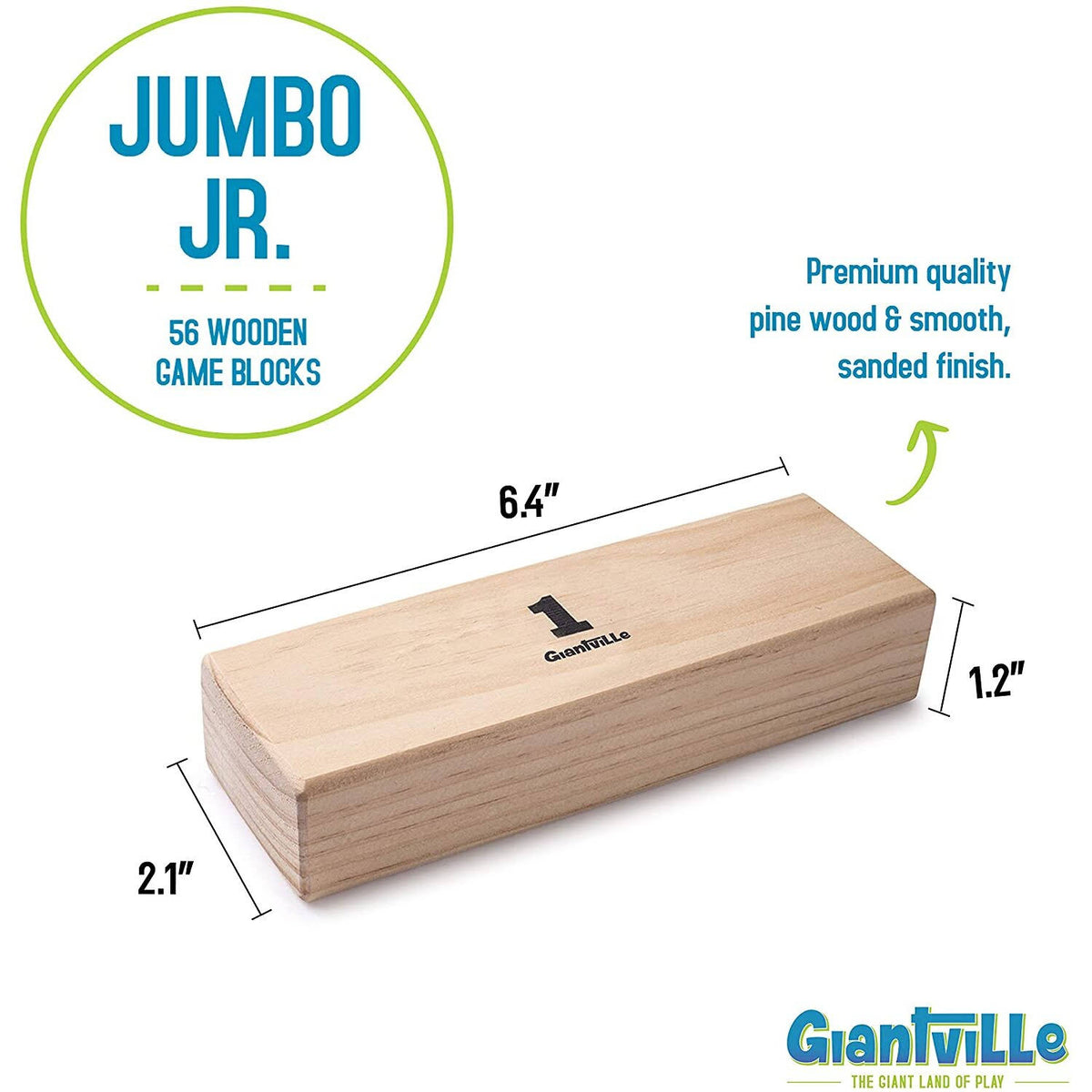 56 Pieces Pine Wood Tumbling Timber Blocks Floor Game with Carry Bag G241