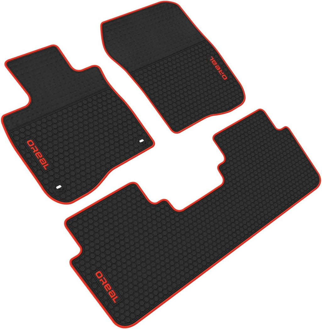 All Weather Floor Liners Custom Fit Honda CR-V 5th 2017 2018 2019 Heavy Duty Rubber Car Mats Black Red I878567