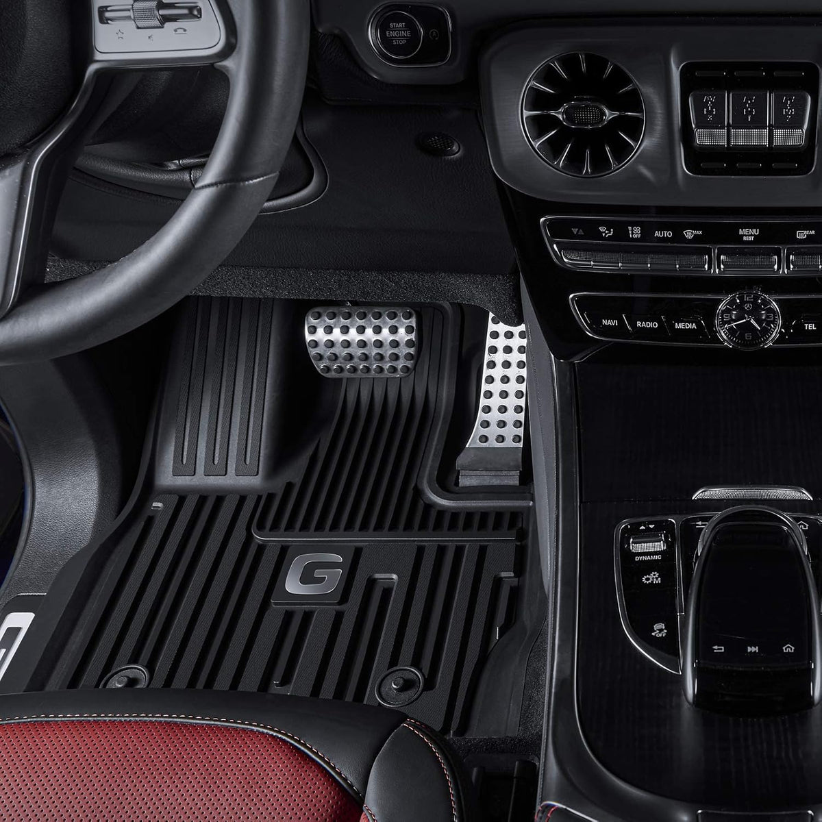 TPE All Weather Custom Fit Floor Mats 1st & 2nd Row Full Set Black H640