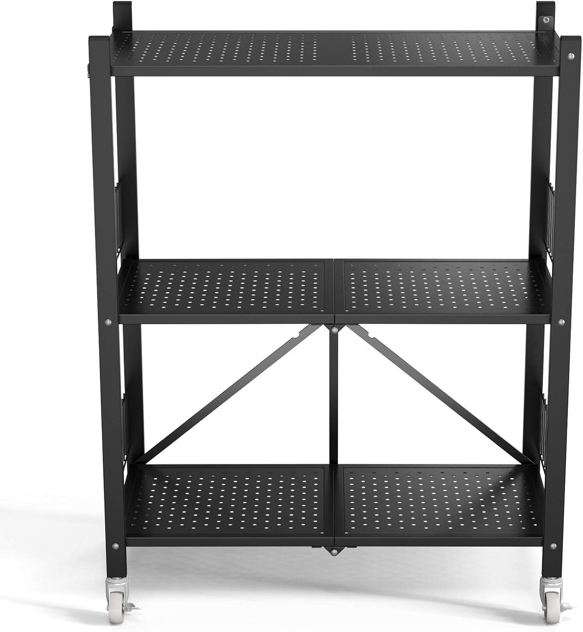 3 Shelf Steel Shelving Unit with Wheels N77968