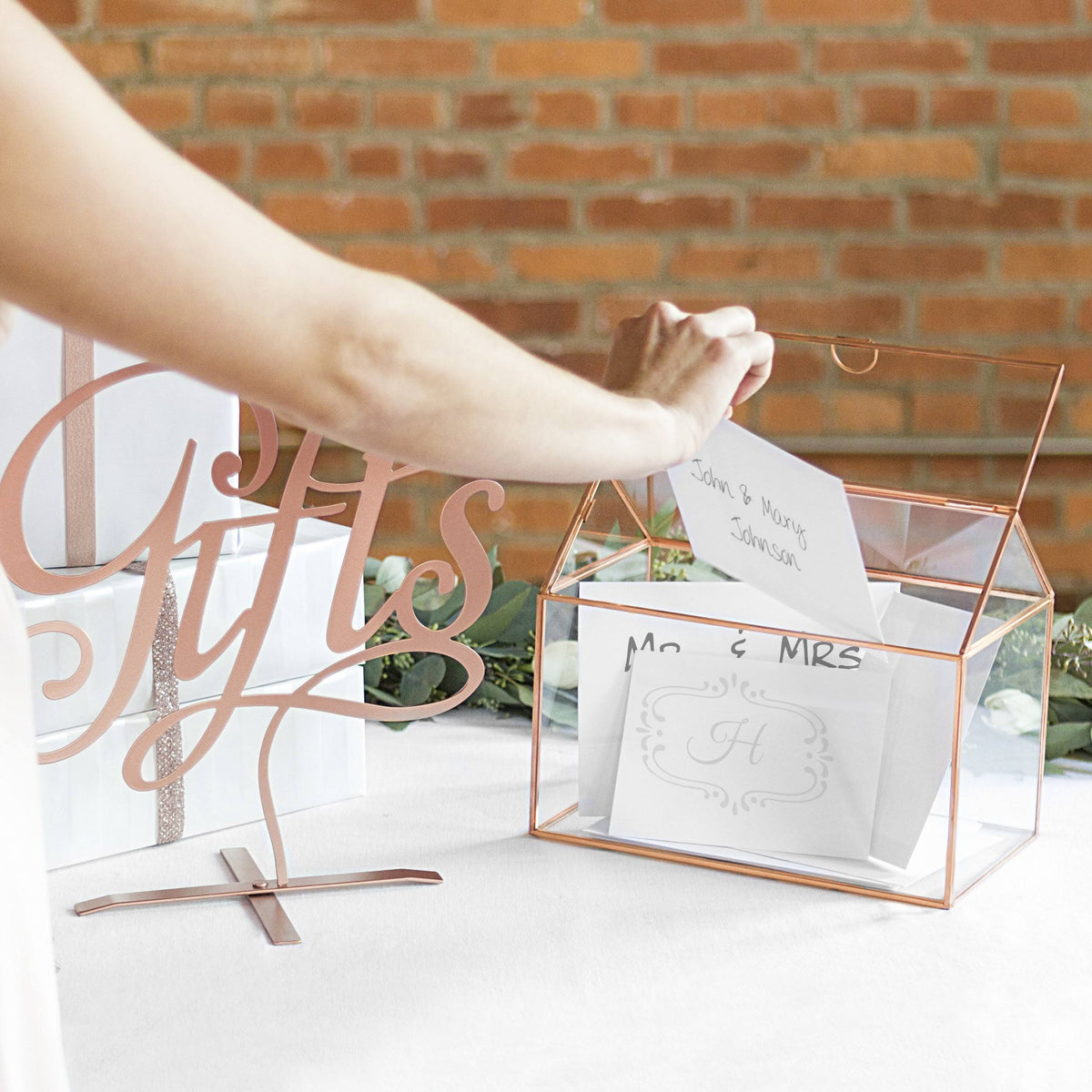 Personalized Glass Terrarium Gift Card Holder M80318