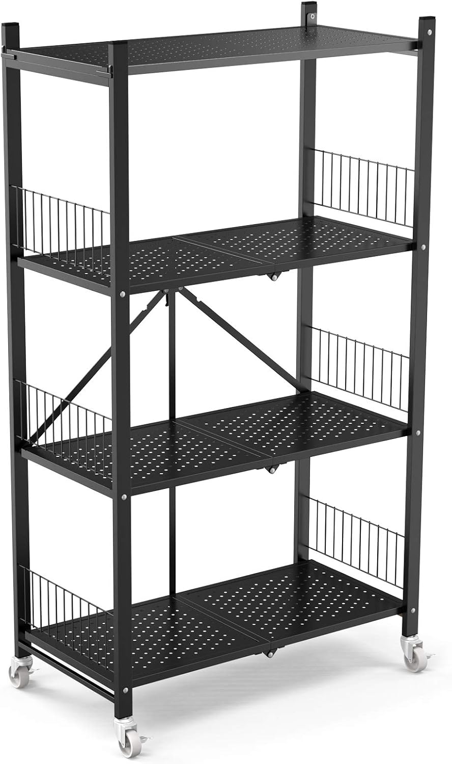 3 Shelf Steel Shelving Unit with Wheels N77968