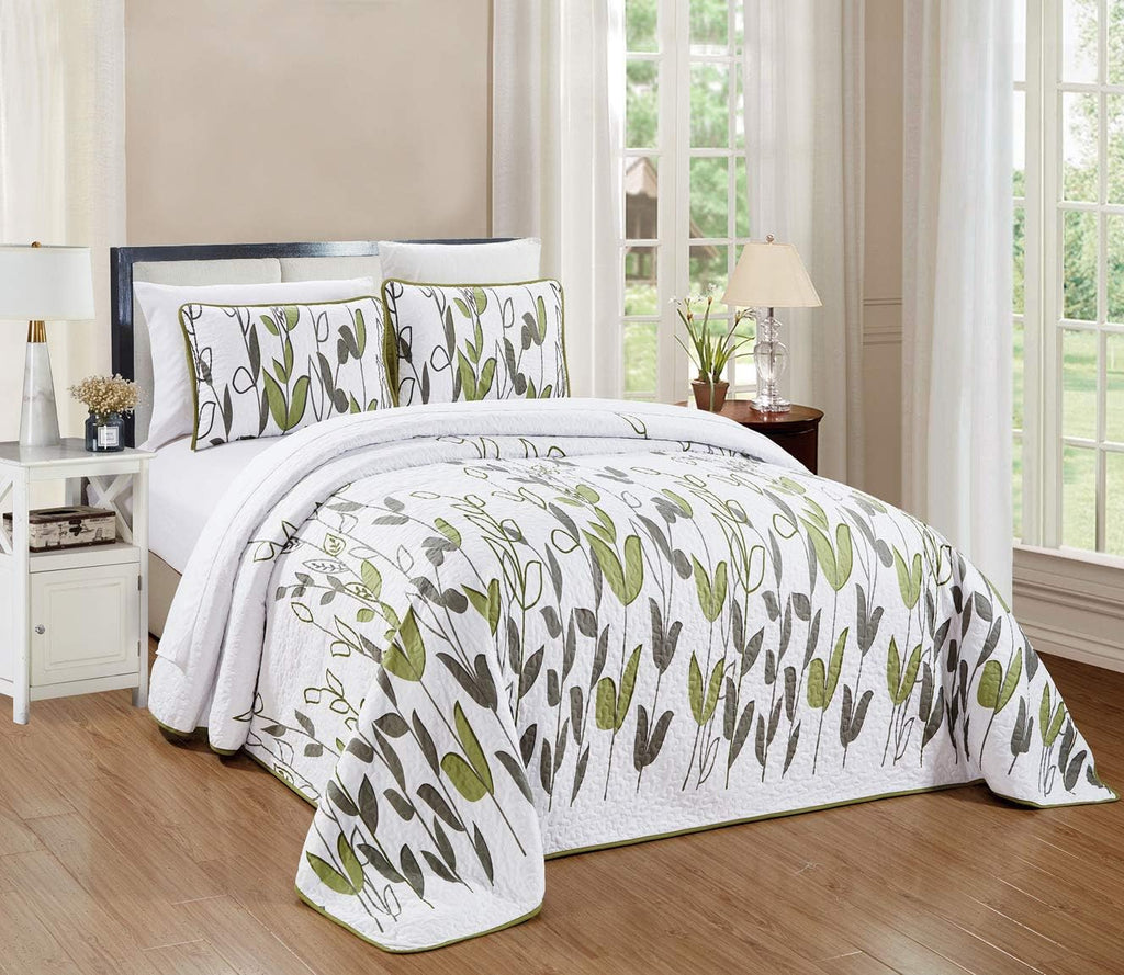 3-Piece Oversize Tropical Seashell Queen Bedspread Coverlet Set Aqua Blue Sand White Z675257