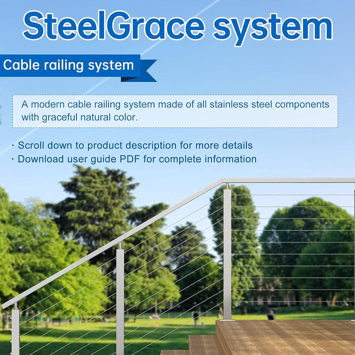 80 Pack Stainless Steel Cable Railing Kit for 1/8 Wire Rope T796